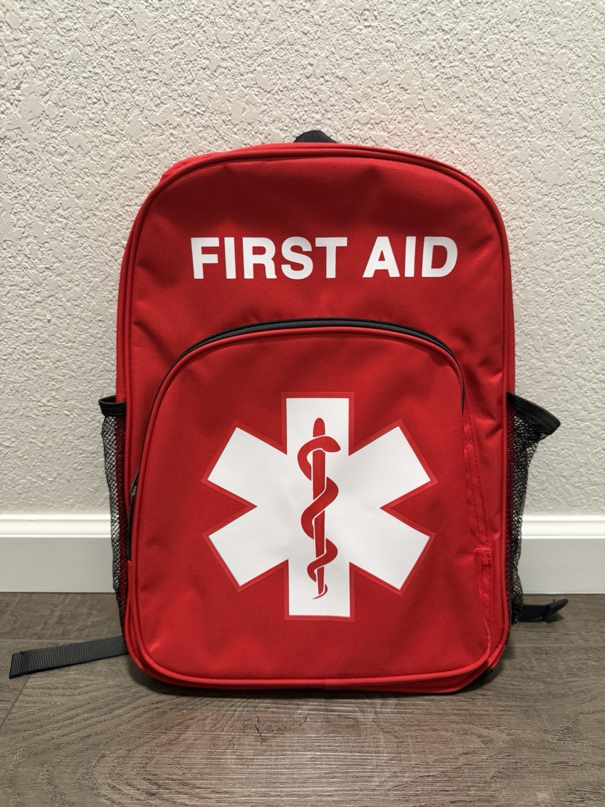 Red Emergency First Aid Backpack for Hiking Camping Travel Outdoor Pet Dog Cat