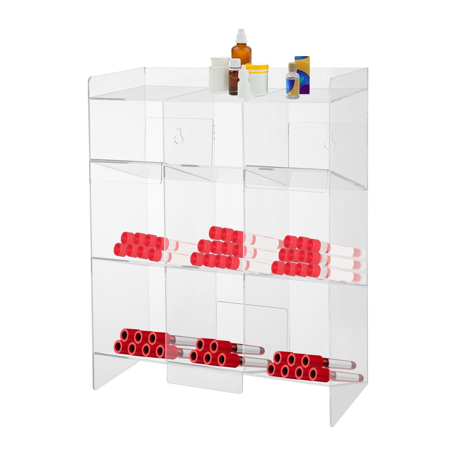 Clear Acrylic Tube Rack | Wall Mounting & Countertop Tube Organizer Holder