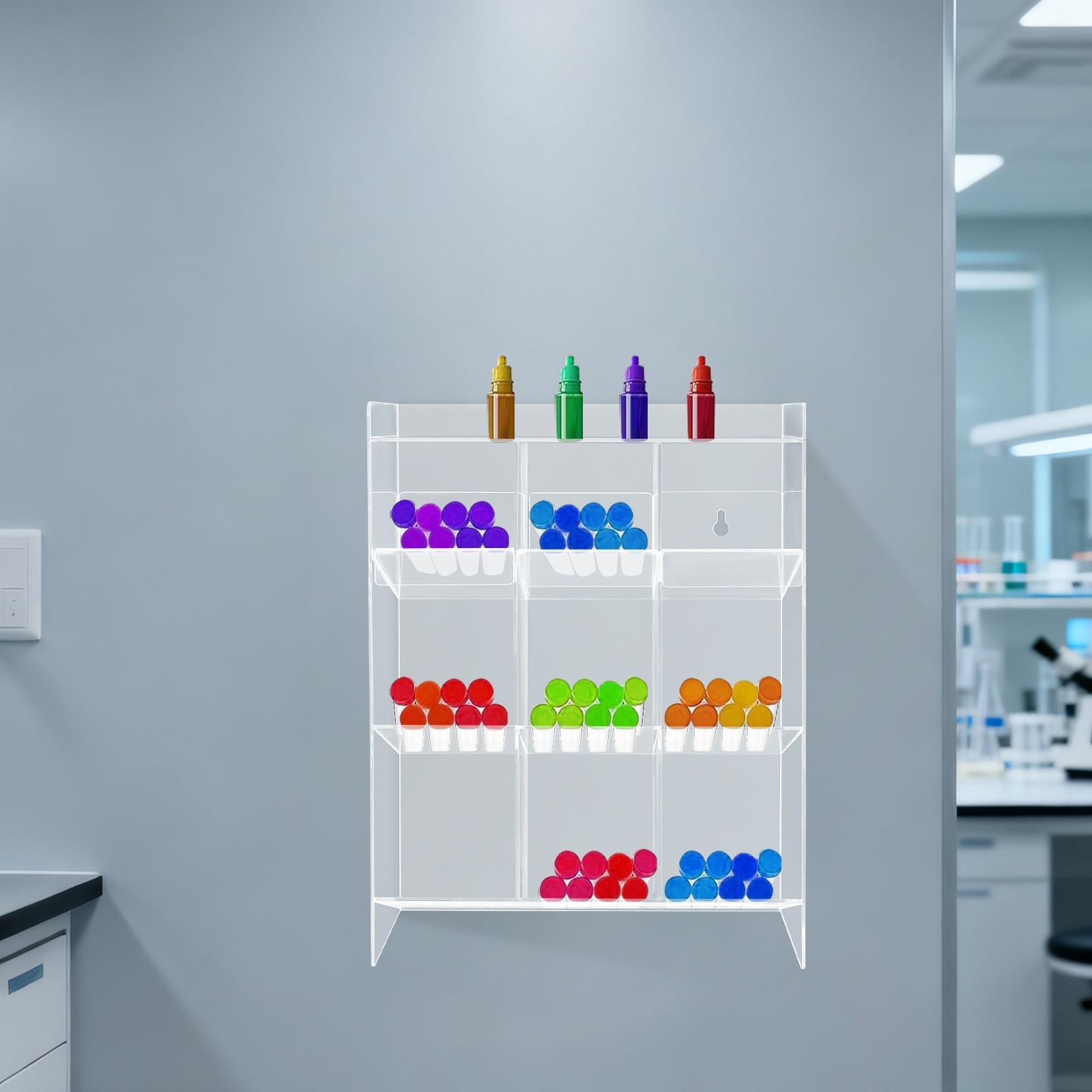 Clear Acrylic Tube Rack | Wall Mounting & Countertop Tube Organizer Holder