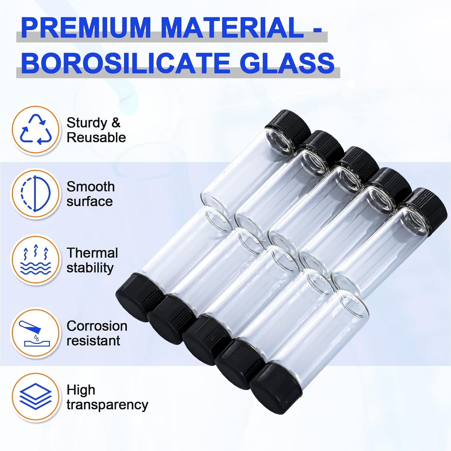 100 Pcs 4ml Glass Vials with Screw Caps Clear Liquid Vial Sample Vials Lab Vials