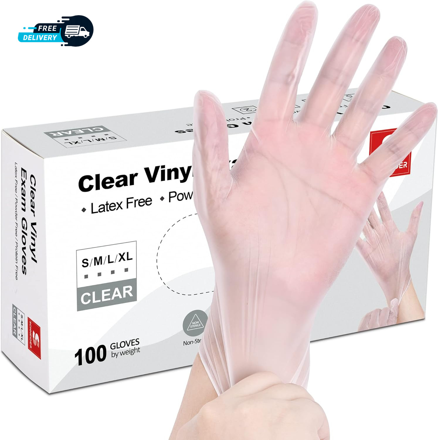 Clear Vinyl Exam Gloves Latex Free Disposable Medical Gloves Cleaning