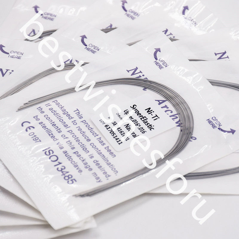 100 Pcs Dental NITI Rectangular Arch Wire Natural Upper Lower 014*025-021*025