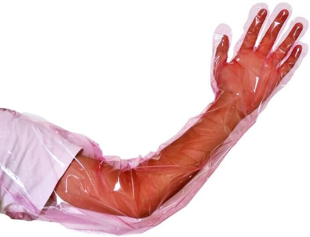 Disposable Long Plastic Gloves Veterinary Insemination Full Arm Sleeve 50pcs