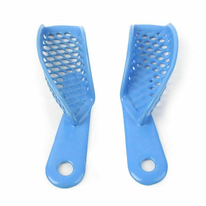2 Pcs Dental Impression Trays Plastic-Steel Denture Autoclavable Upper + Lower