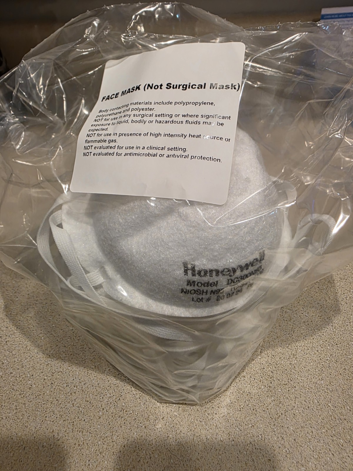 Honeywell Home N95 NIOSH-Approved Molded Cup Respirator Mask, 20-Pack DC300N95