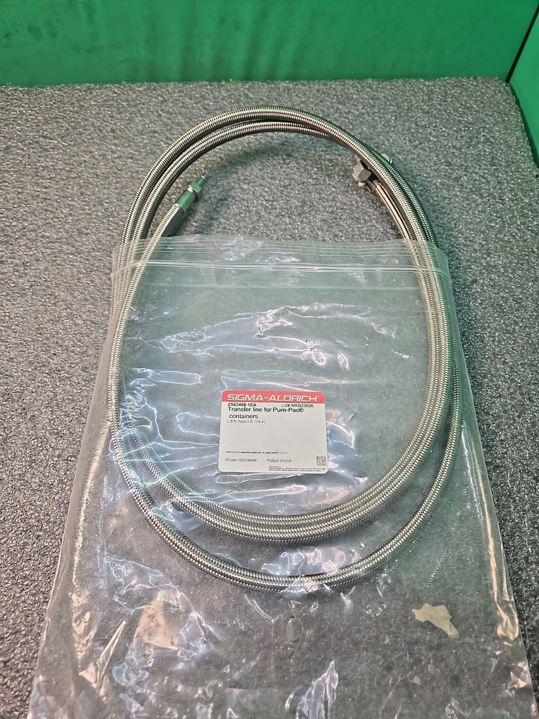 Sigma Aldrich Z562408-1ea Transfer Line PURE-PAC 8ft Hose X 1/4″ | Brand NEW