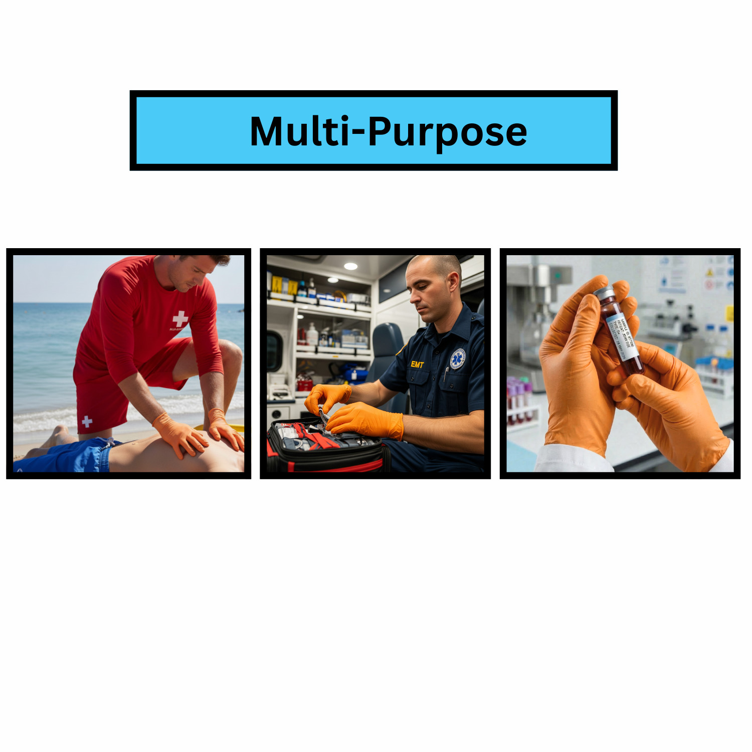 5 Mil Full Textured Orange Nitrile Powder Free Disposable Gloves 1000 Pcs Medium