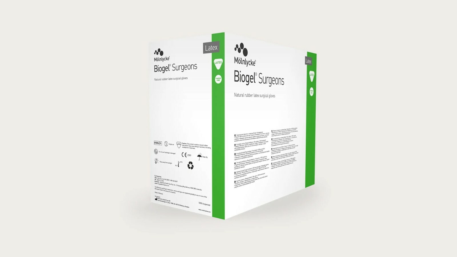 *50-Pairs* Molnlycke Biogel Surgeons Latex Sterile Surgical Size-9.0 Glove 30490