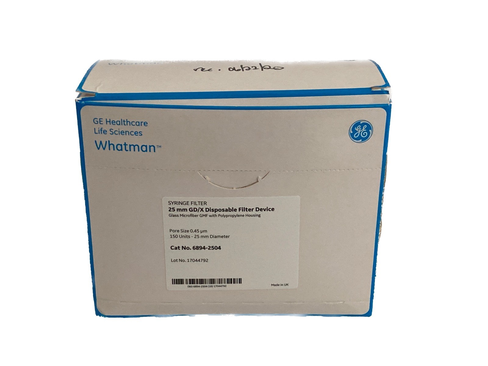 (150/Pk) WHATMAN 25mm GD/X Syringe Filters GMF Filter Media 0.45um 6894-2504