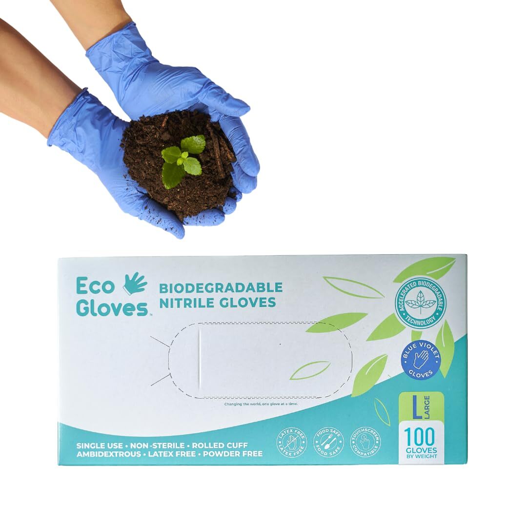 Ecofriendly Biodegradable Nitrile Disposable Gloves Powder Free Latex Free Food