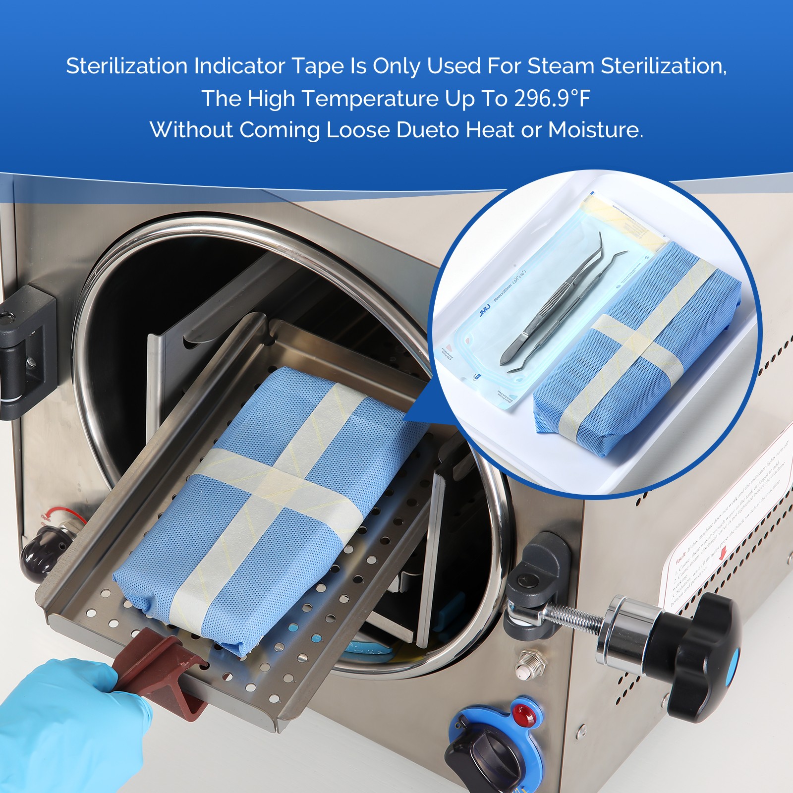 5 Rolls Autoclave Sterilization Tape Steam CSR Indicator Autoclave Tape Adhesive