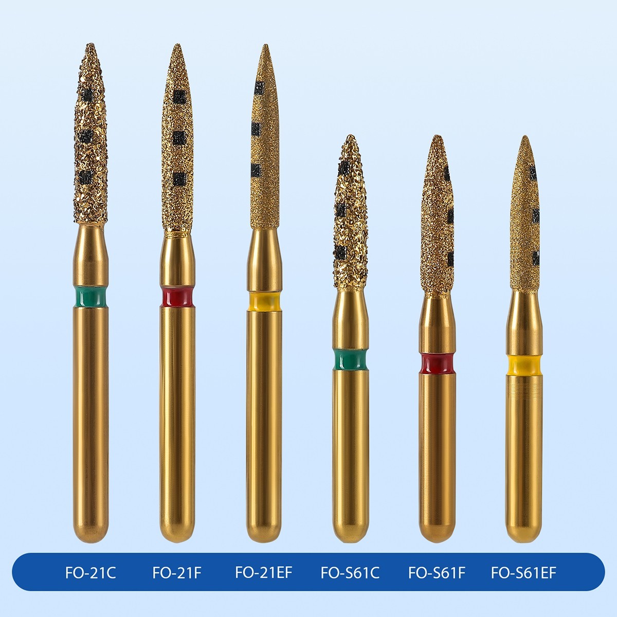 AZDENT Dental Preparation Diamond Bur Restoration Kit for Anterior Premolar 6Pcs