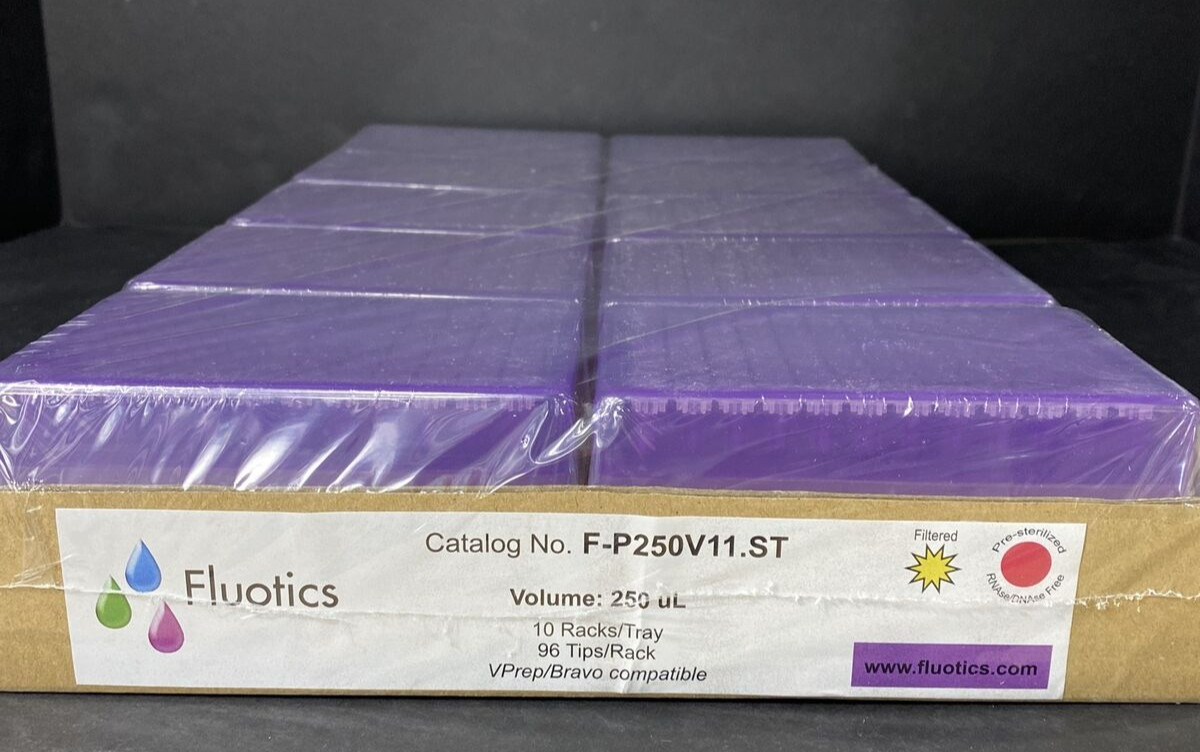 Fluotics Pipette Tips 180 ul 20 Racks for Agilent VPrep