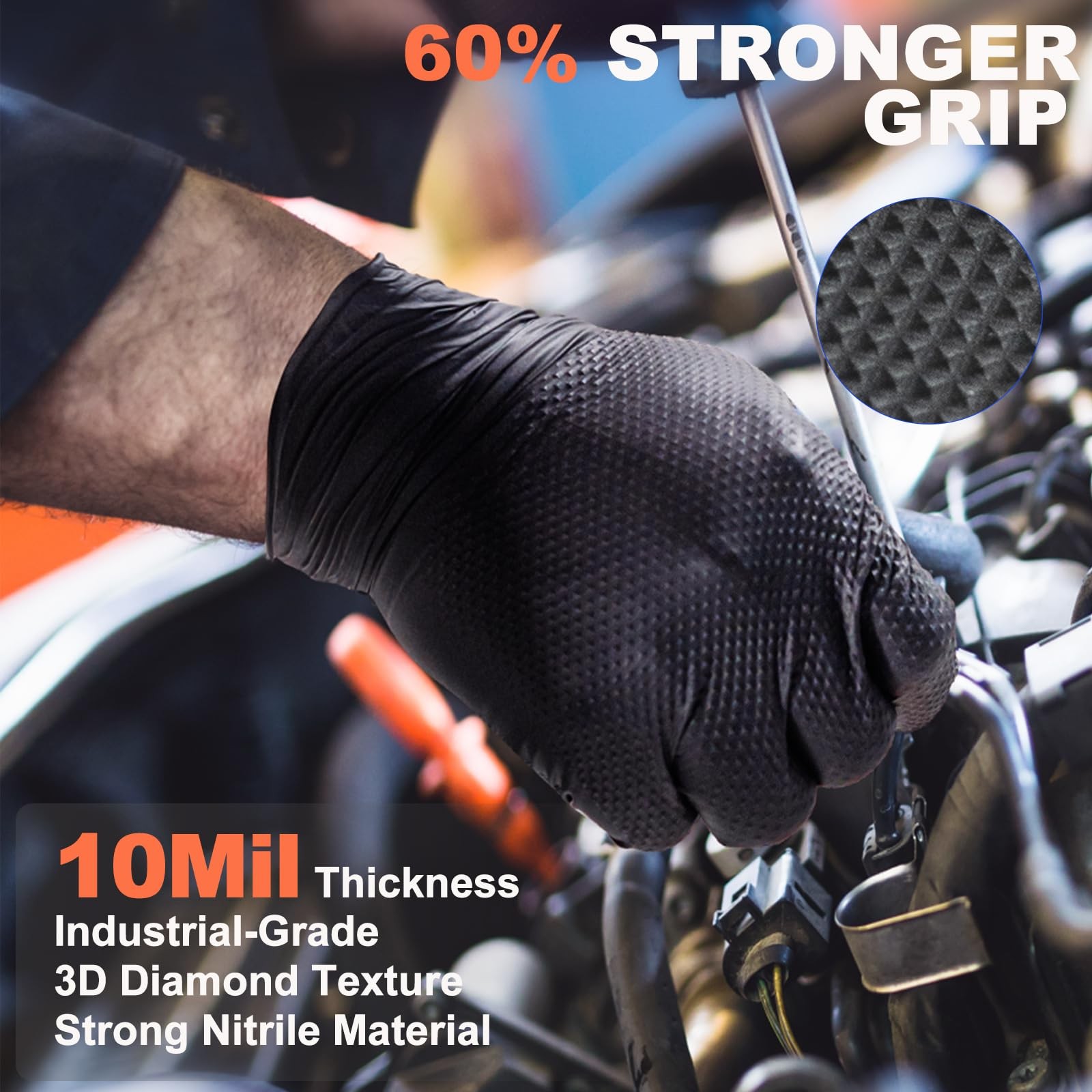 ANBOSON 10mil Nitrile-Gloves Disposable-Black Chemical-Resistant Rubber – Mechan
