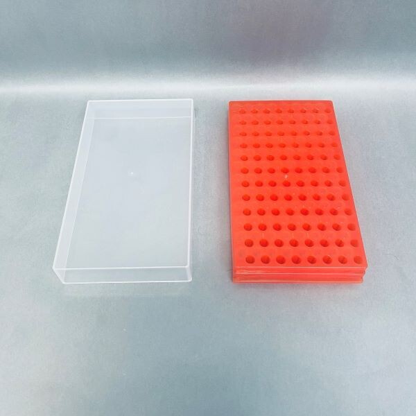 USA Scientific Microtube Rack Reversible with Lid Holds 96 Tubes Lot of 9 Racks