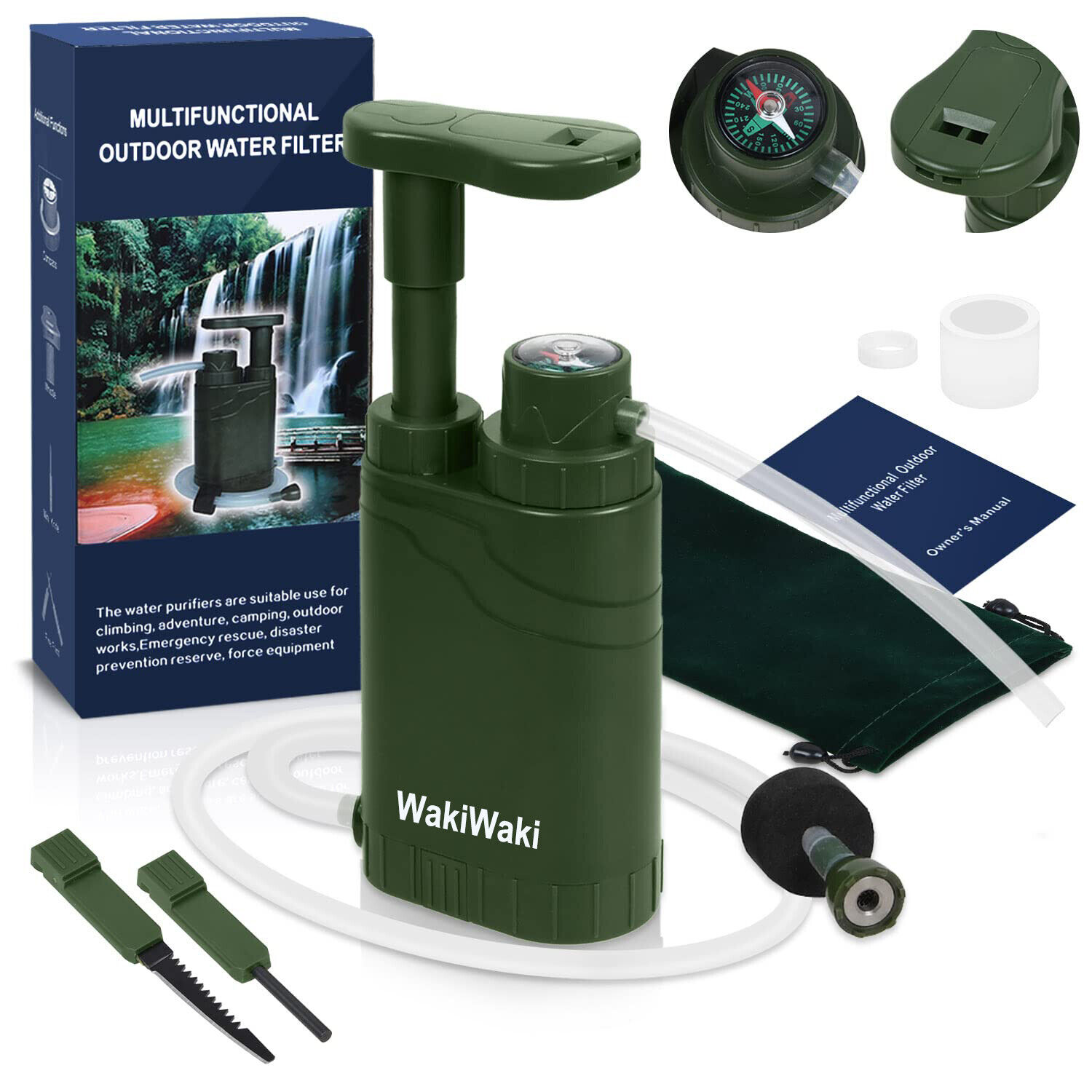 Outdoor Water Filter Hand Pump Water Filter Survival Filtration Water Purifier