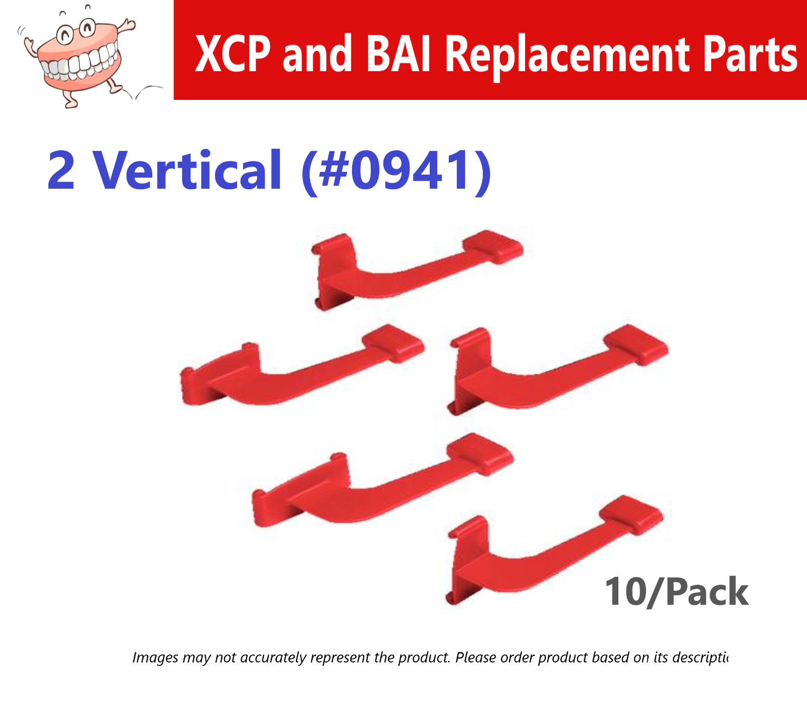 Dental XCP & BAI Bitewing Biteblocks, Red – XCP Rinn – 2 Vertical 10/Pk #0941