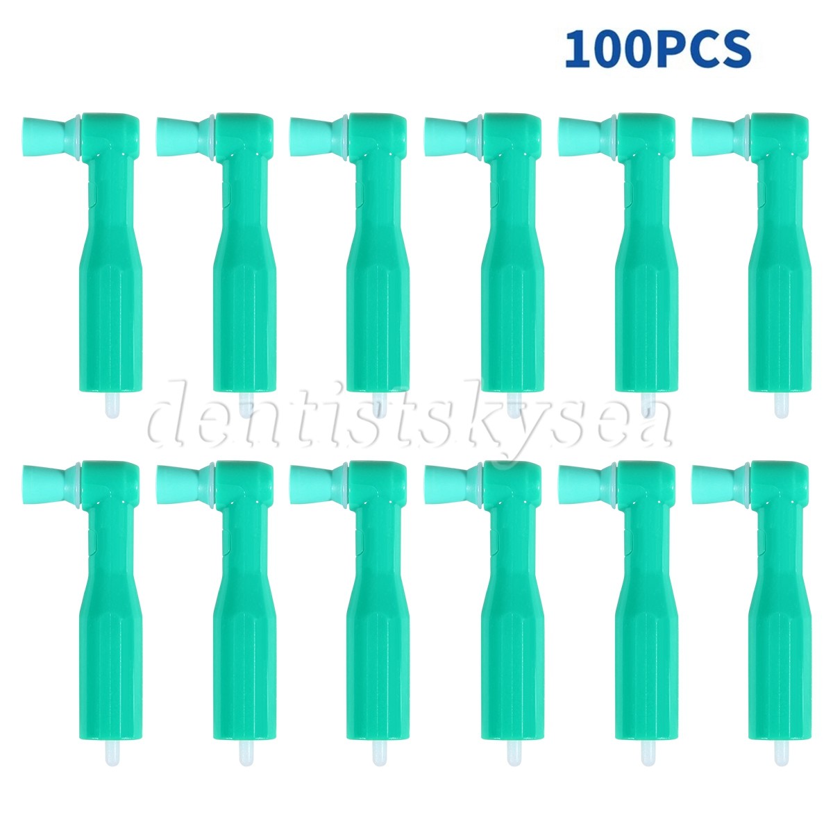 Box of 100 Disposable Prophy Angle w/Green Soft Cup Ideal for Polishing Dental