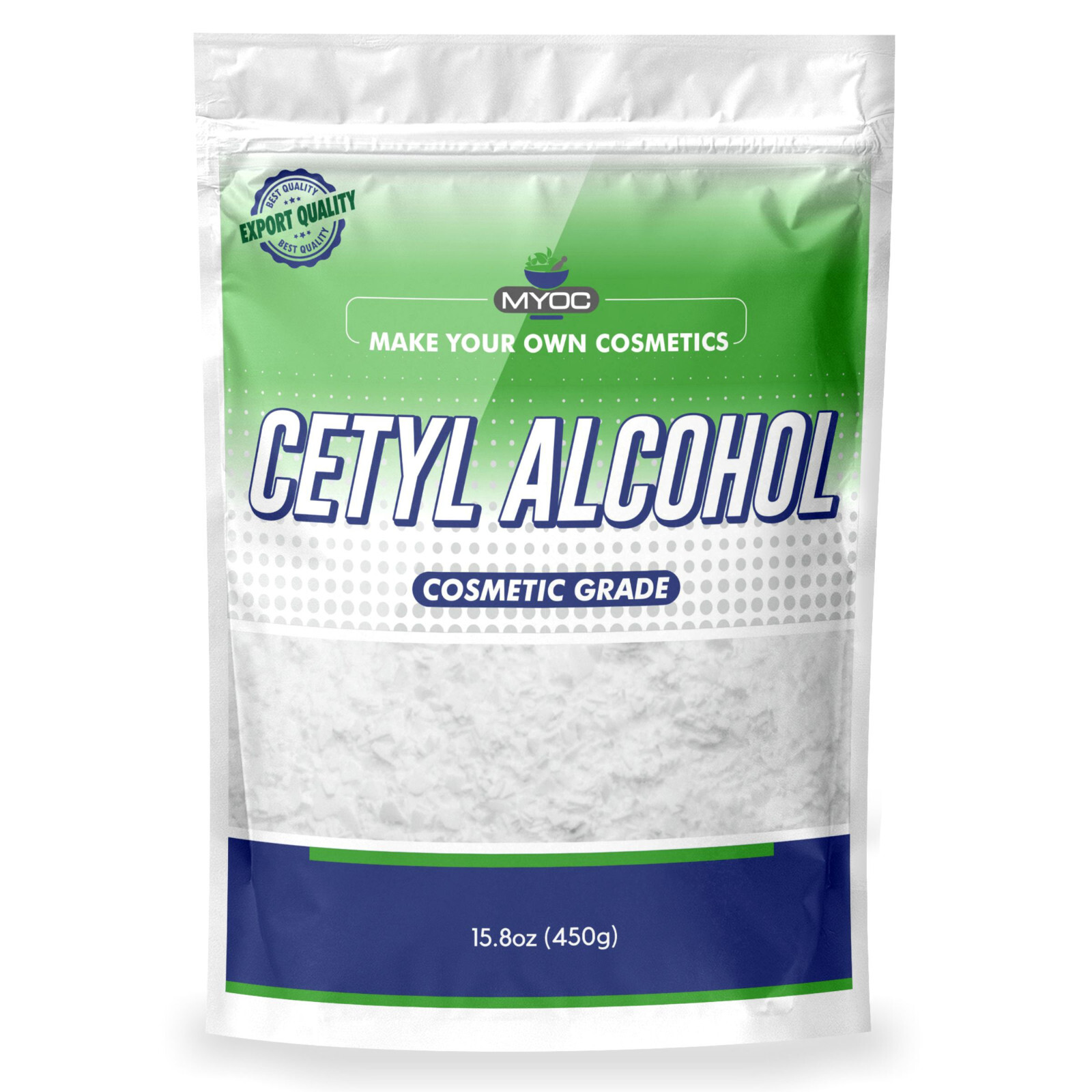 Myoc Cetyl Alcohol powder, cosmetic grade, no adulterant – [450g/15.8oz]