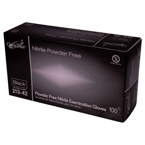 OmniTrust Nitrile Exam Gloves, Black – Large 100/bx. Powder Free