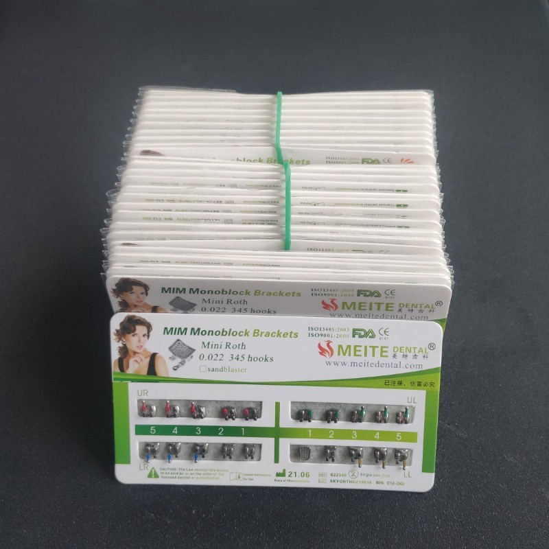 100Sets Dental Orthodontic Metal Brackets Mini Roth 022 345 hooks Mesh Base