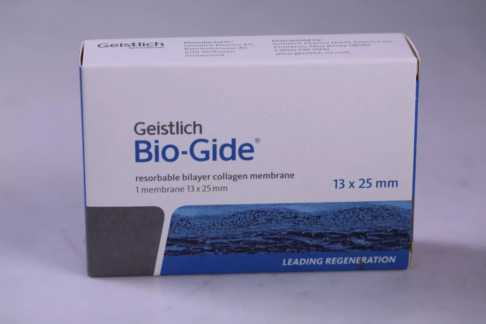 Dental Geistlich Bio-Gide Resorbable Bilayer Membrane 13 X 25mm (Fast Ship)