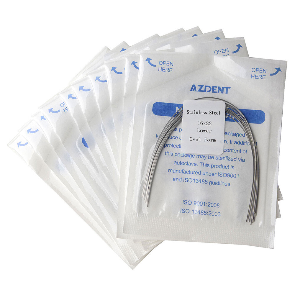 10PCS/KIT Dental Orthodontic Oval Stainless Steel Rectangular Arch Wires AZDENT