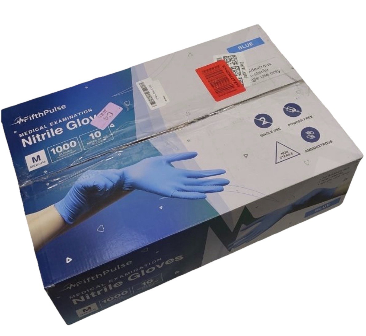 FifthPulse Nitrile Exam Gloves Medium 1000 Count Case 10 Boxes Powder Free Blue