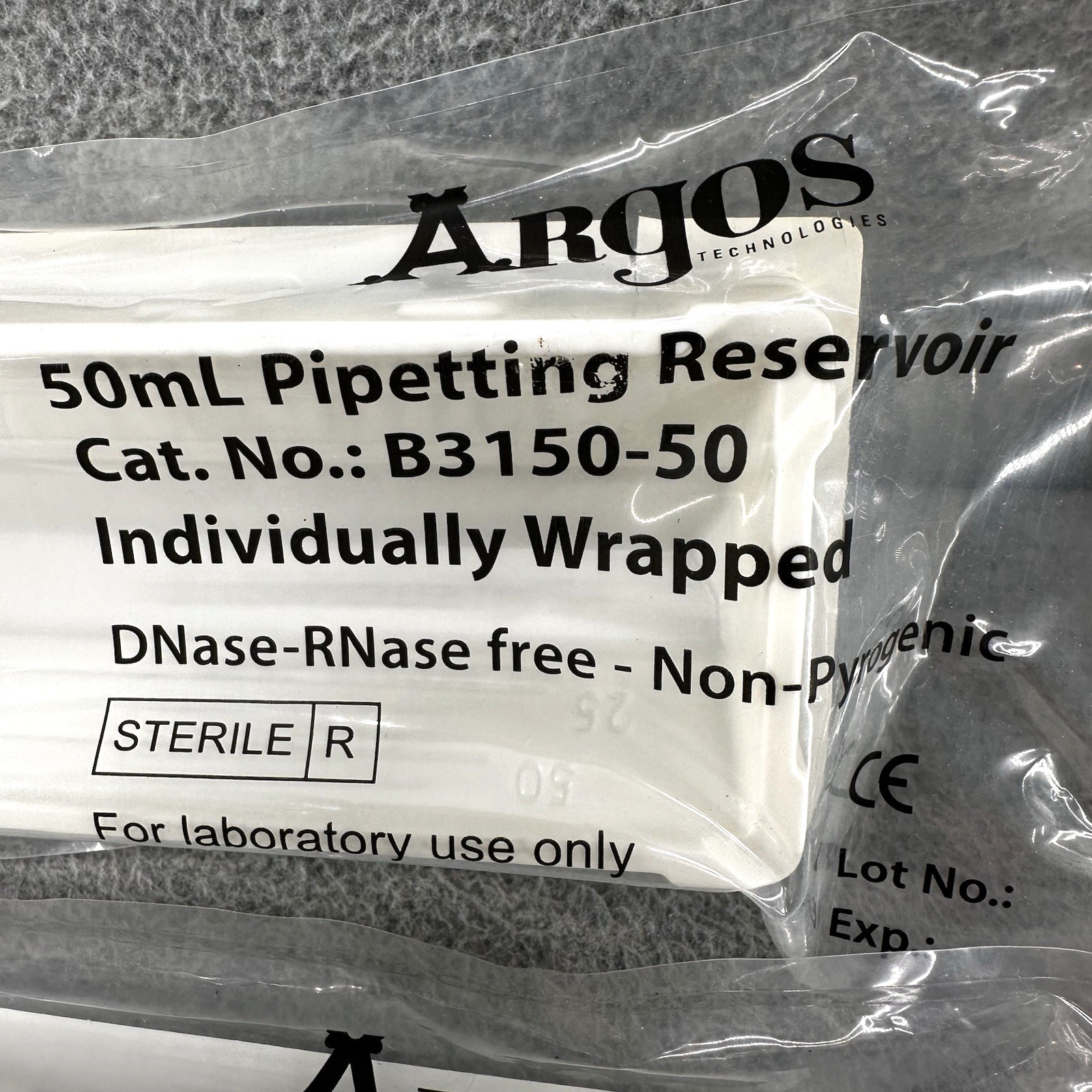 ARGOS – 50ML Pipetting Reservior Individually Wrapped Lot of 8