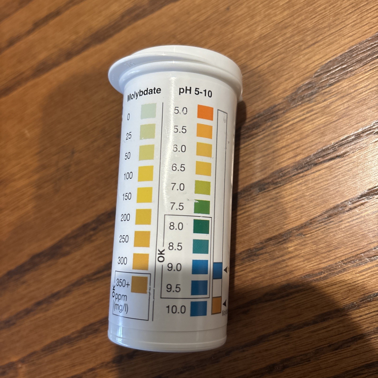 Molybdate Two-Pad Test Strip Set 0-350 PPM PH 5-10, Vial of 25 Strips