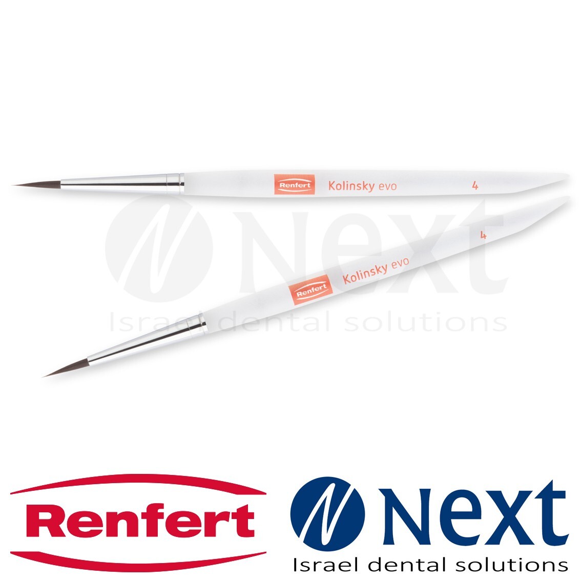 Dental Lab premium Kolinsky EVO Bionic hair brush N4 Renfert 2 pcs 17243004