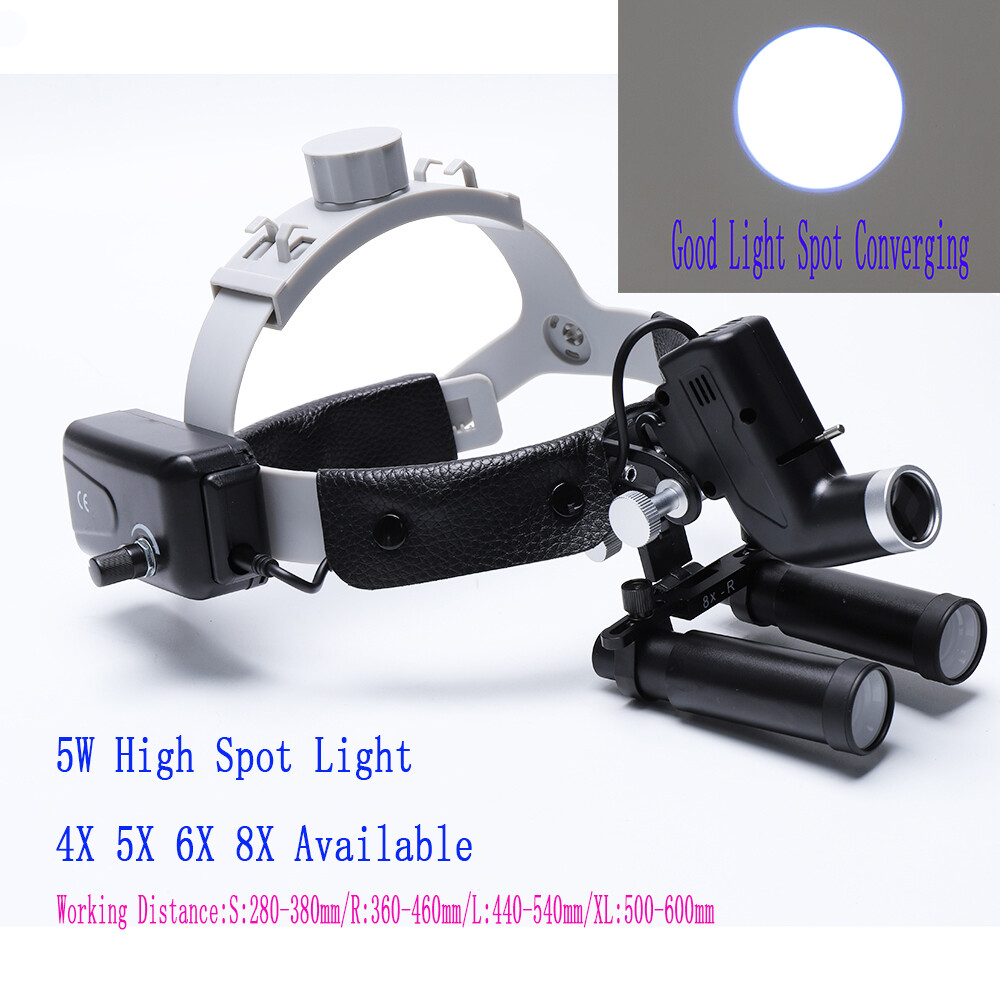 5W LED Dental Medical Wireless Headband Head Light w/ 4.0X/5.0X/6.0X/8.0X Loupes