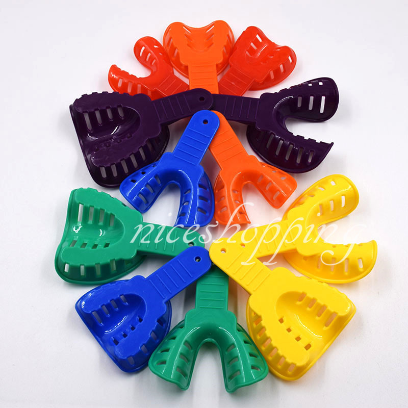12 Pcs/set Dental Impression Tray Trays Plastic 6 Sizes Autoclavable Adult/Child