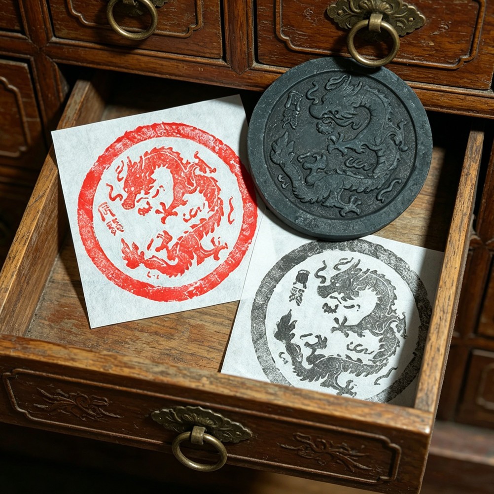2Pcs Reusable Antique Tile Rubbing Template DIY Craft Material Black Han Brick