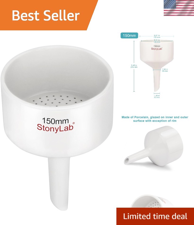 Porcelain Buchner Funnel 15 cm – Ideal for Laboratory Filtration