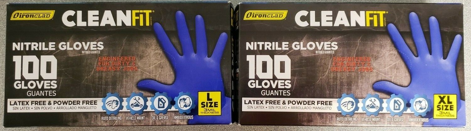 Clean Fit 3 Mil Cobalt Blue Latex & Powder Free Nitrile Gloves Clearance L & XL