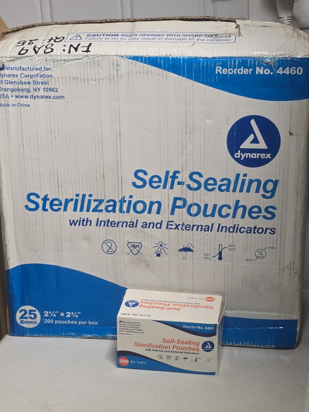 *25 BOXES* Dynarex 2-1/4″ x 2-3/4″ Self-Sealing Sterilization Pouch 200/Pk
