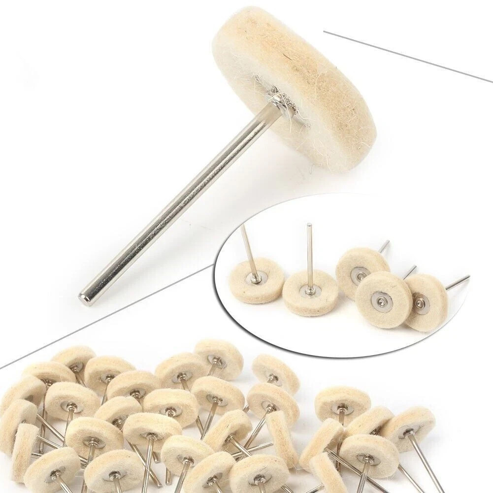 Dental Wool Felt Buffing Polishing Grinding Wheels Rotary Pads HP Shank 2.35mm