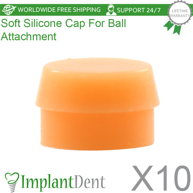 10x Dental Soft Silicone Cap Regular Size For Ball Overdenture Attachment