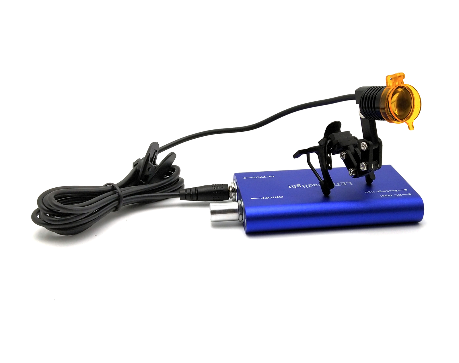 3W Dental Metal Clip LED Headlight High Power Lamp with Light Shield Blue