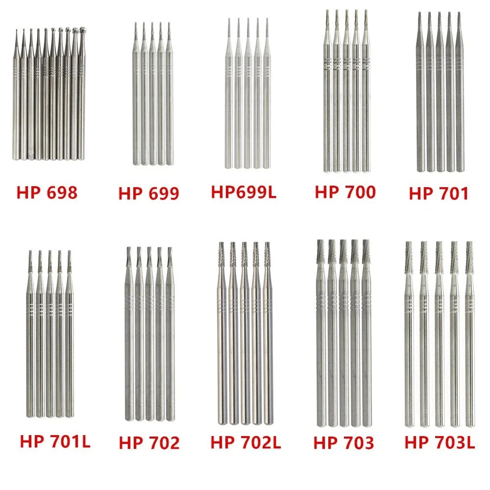 Dental Tungsten Carbide Round Surgical Bur HP699 701 702 703L Low Speed 44.5mm