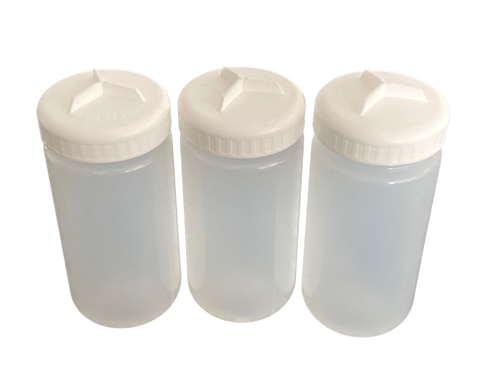 Used (3) NALGENE 500mL PPCO Wide Mouth Centrifuge Bottles w/ Caps 3141-0500