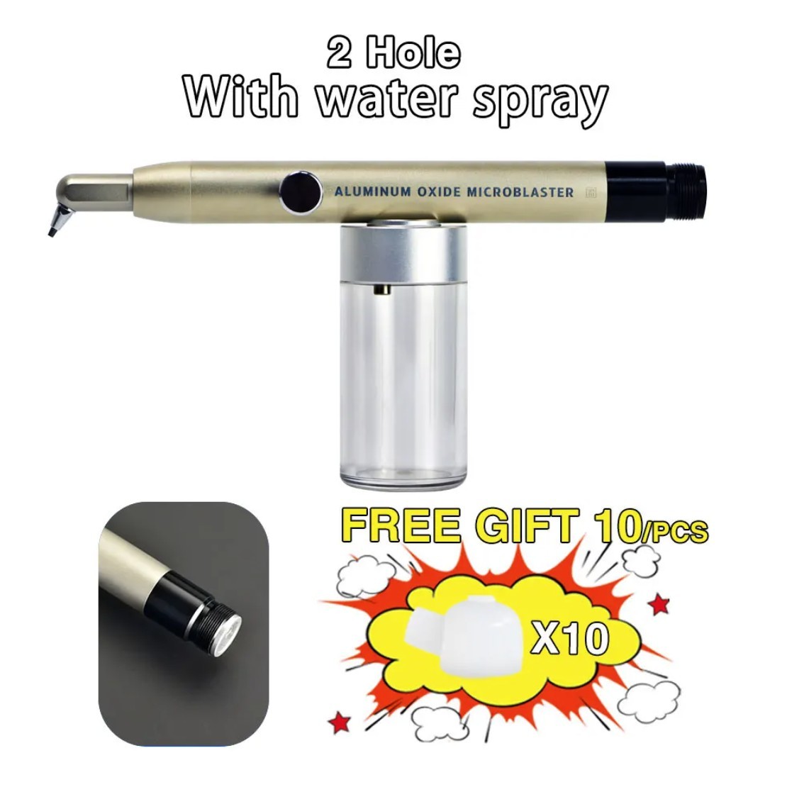 Dental Aluminum Oxide Micro blaster Air Abrasion Microetcher Sandblaster 2/4hole