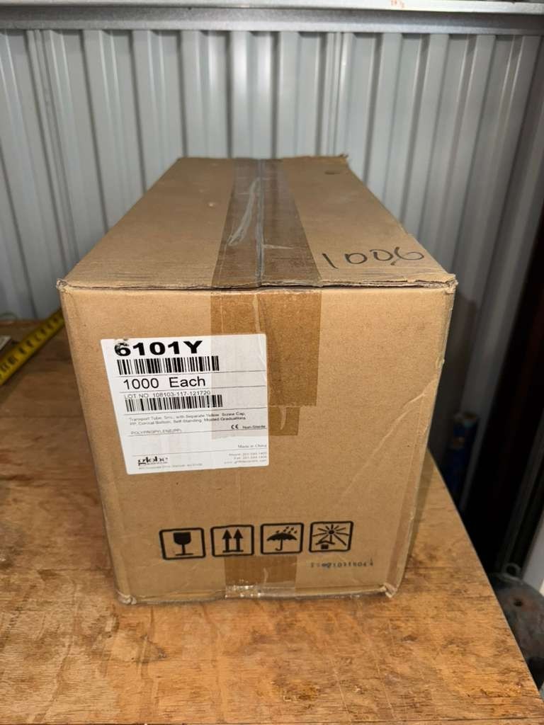 GLOBE SCIENTIFIC 6101Y 1000 EACH TRANSPORT TUBE 5mL/Yellow Cap 108103-117-121720