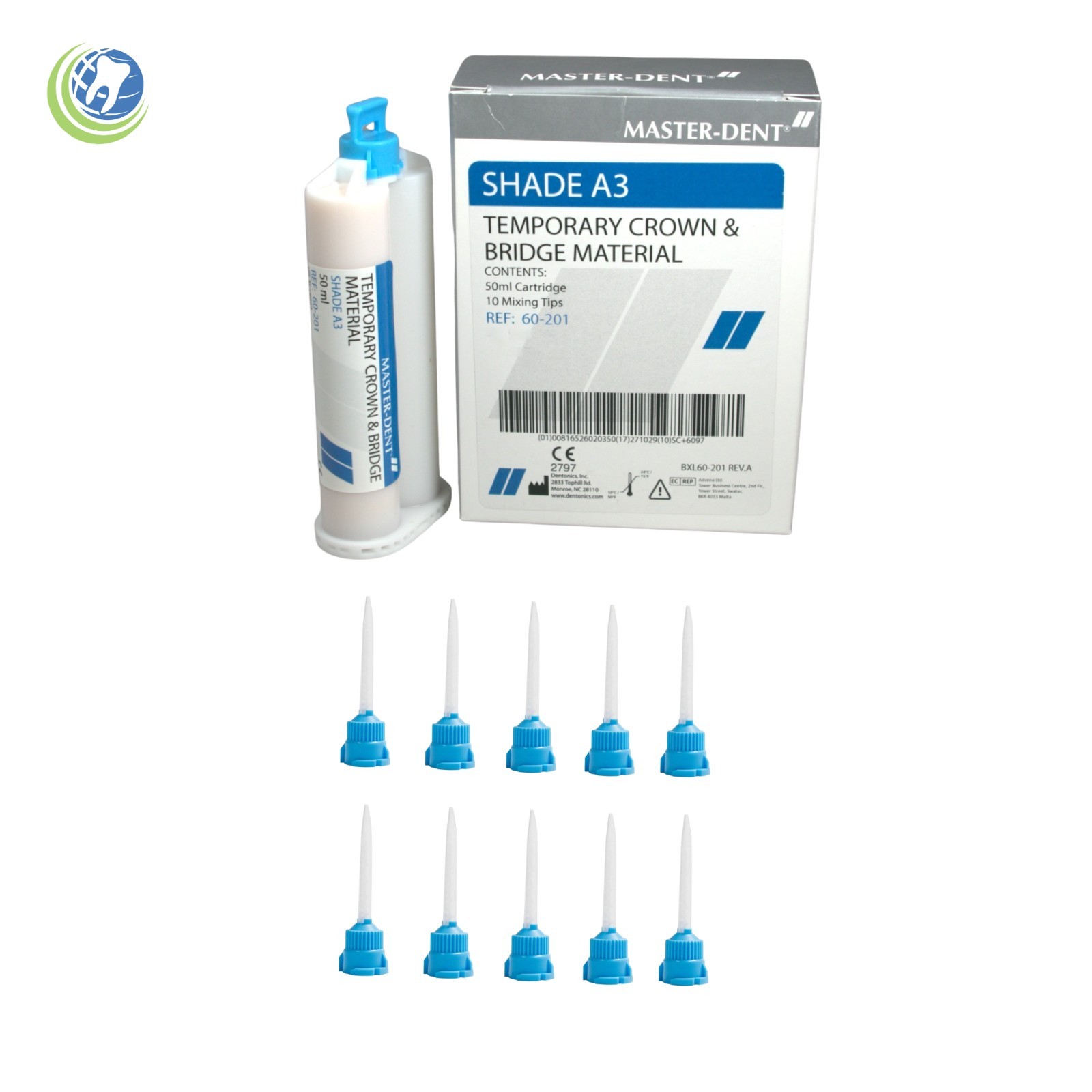 Temporary Crown & Bridge Material Shade A3 Automix 50ml Cartridge Dental