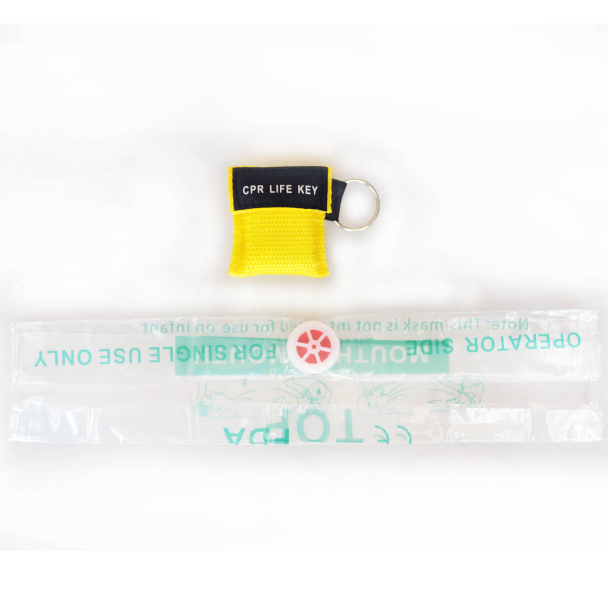 120 X CPR Random Colors Transparent CPR Mask CPR FACE Shield Nylon Keychain Bags