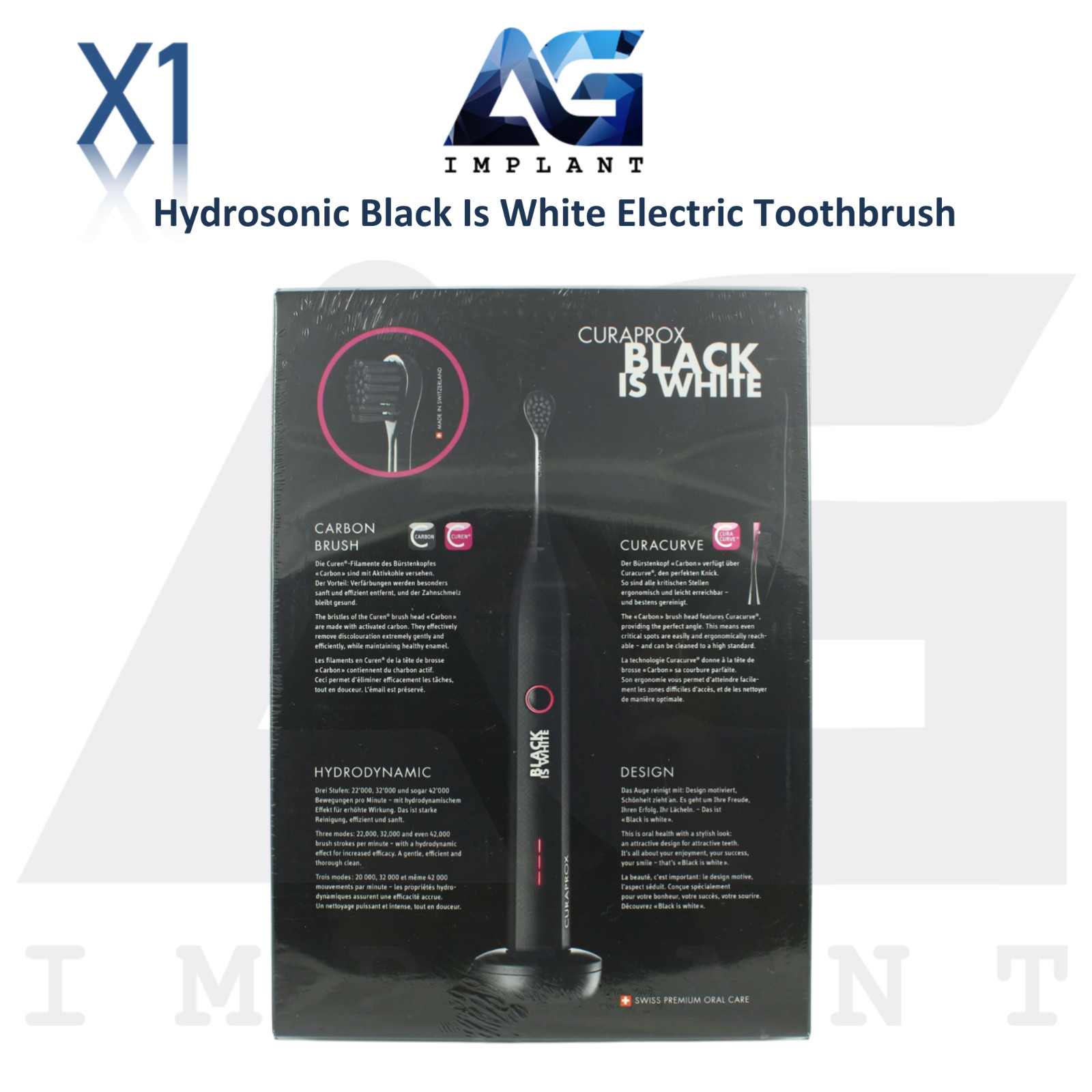 Black Is White Electric Toothbrush Plaque Removal Oral Care Hygiene