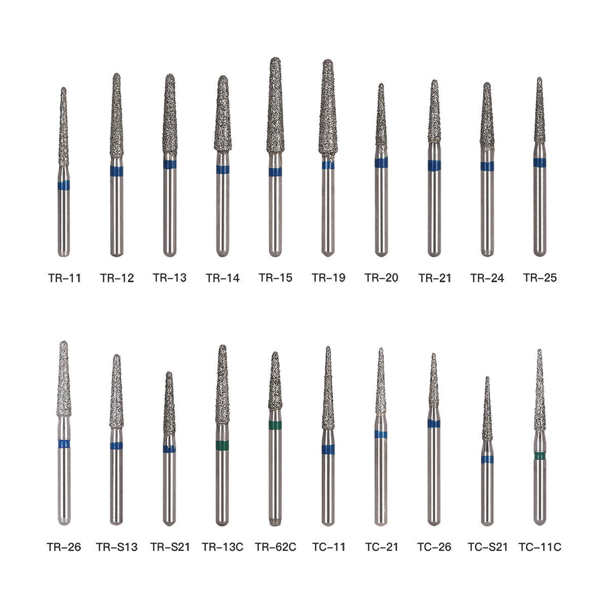 25pcs AZDENT Dental FG Diamond Burs For High Speed Handpiece Friction Grip