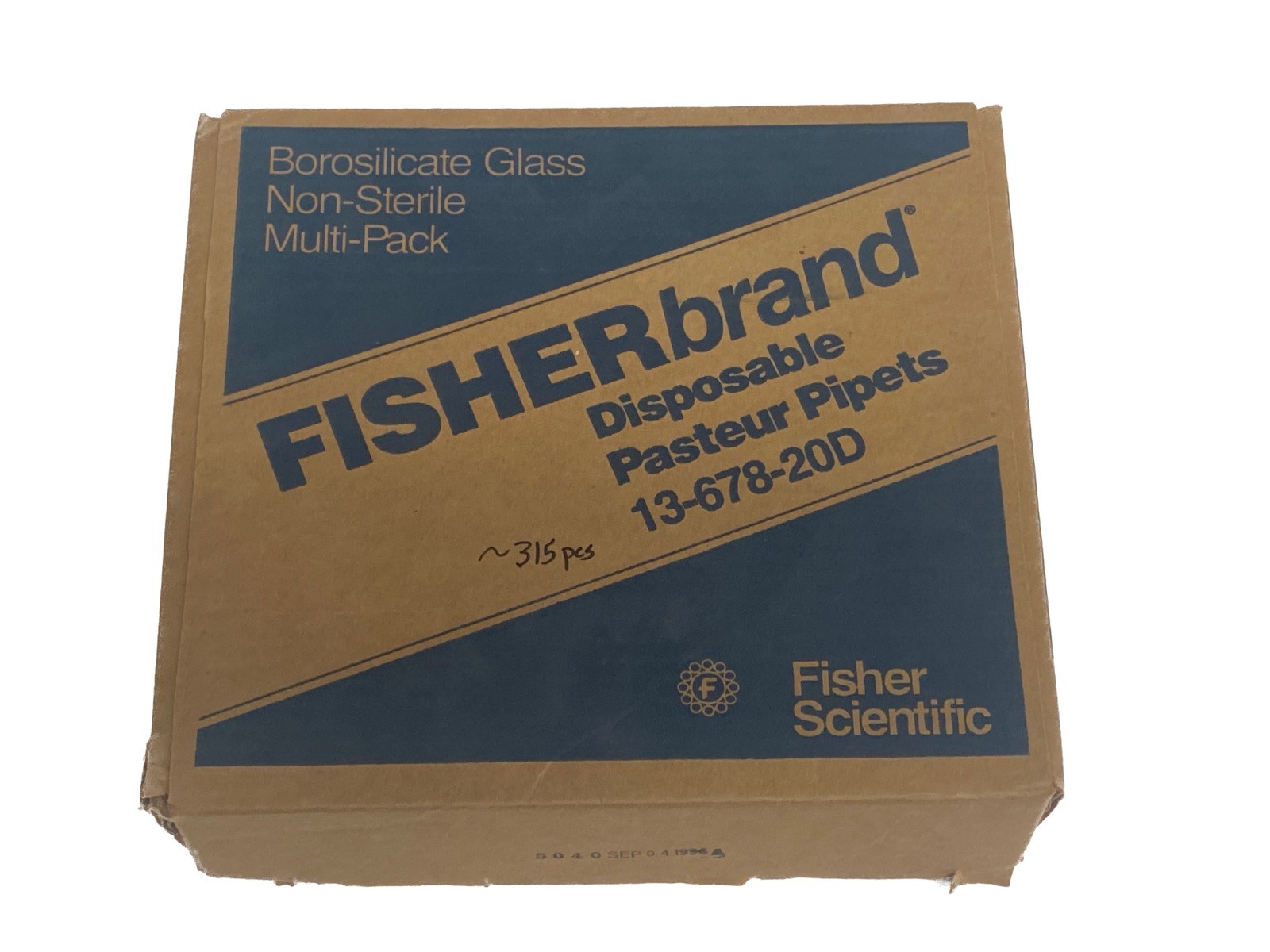 (~315) KIMBLE Disposable Borosilicate Glass Pasteur Pipettes 9” L 13-678-20D