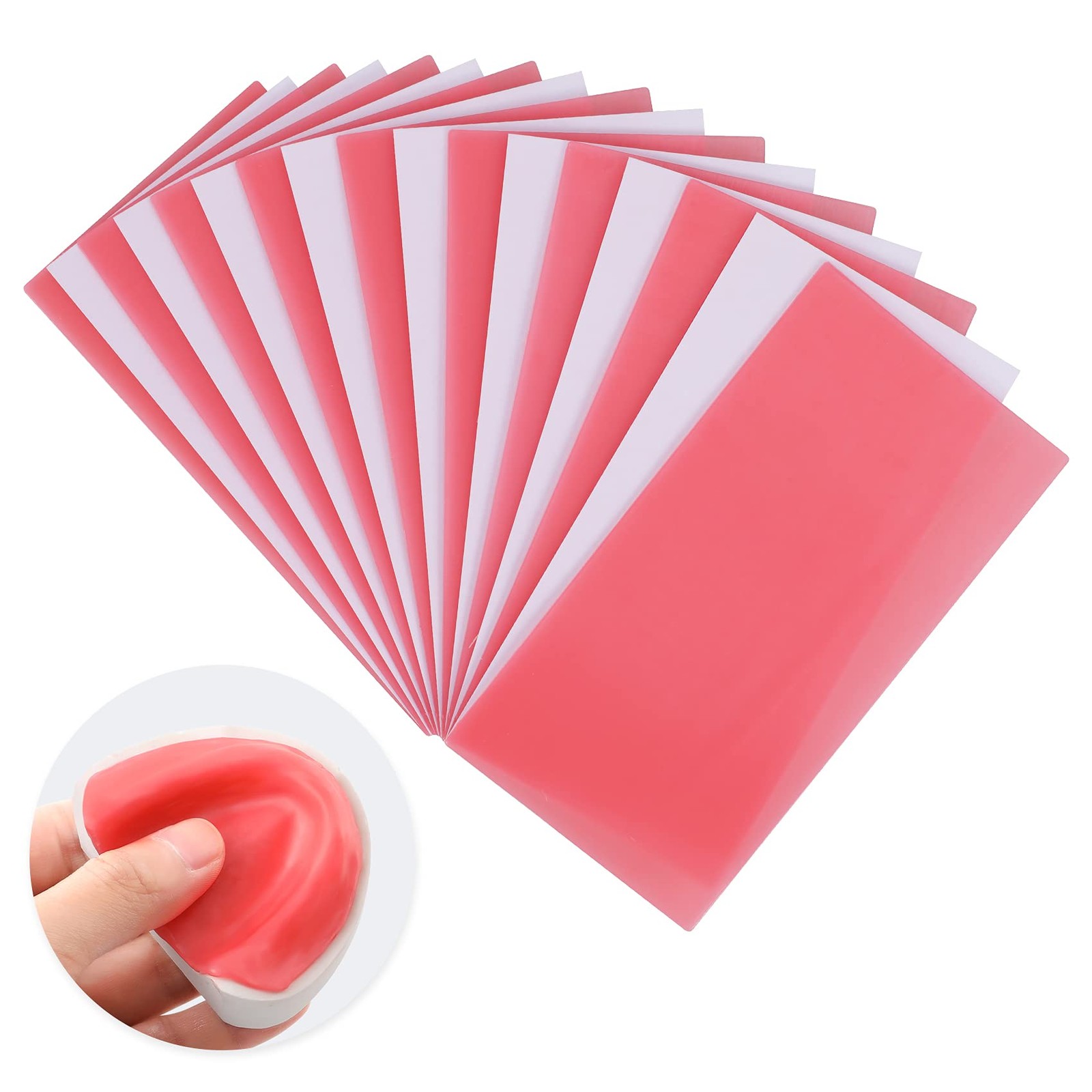 Base Plate Wax Orthodontic Dental Sheets 20PCS, Red Utility Bite